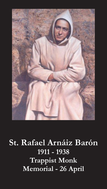 St. Rafael Arnaiz Baron Prayer Card